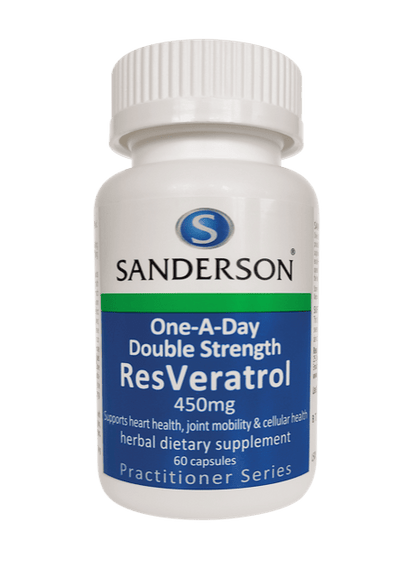 SANDERSON Double Strength Resveratrol 60 Capsules - 1st Stop Marshall's Health Shop, Gift Shop! - Heath and Natural Therapy New Brighton Christchurch - Naturopath