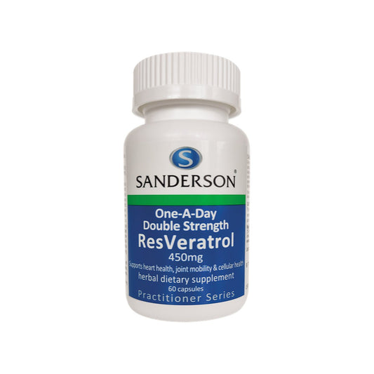 SANDERSON Double Strength Resveratrol 60 Capsules - 1st Stop Marshall's Health Shop, Gift Shop! - Heath and Natural Therapy New Brighton Christchurch - Naturopath
