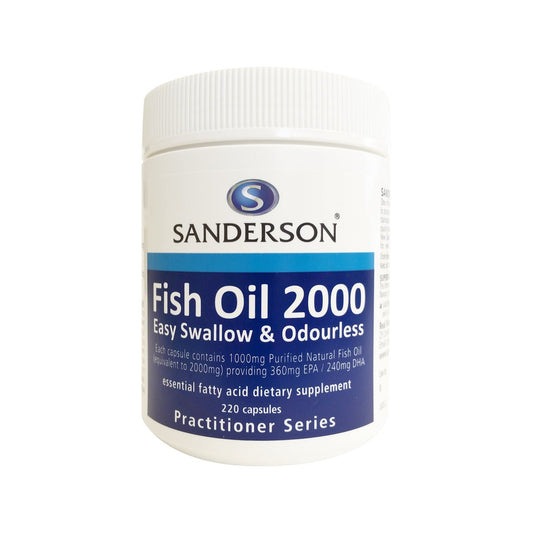 SANDERSON Fish Oil 2000 220 Softgels: Buy More & Save More! - 1st Stop Marshall's Health Shop, Gift Shop! - Heath and Natural Therapy New Brighton Christchurch - Naturopath