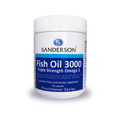 SANDERSON Fish Oil 3000 150 SoftGels - 1st Stop Marshall's Health Shop, Gift Shop! - Heath and Natural Therapy New Brighton Christchurch - Naturopath