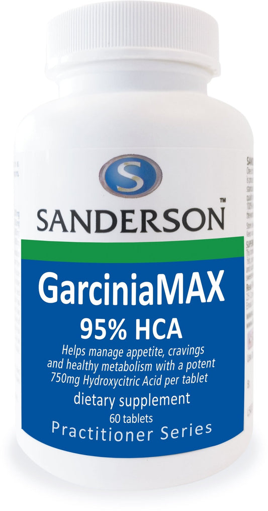 SANDERSON GarciniaMAX 95% HCA 60 Tablets - 1st Stop Marshall's Health Shop, Gift Shop! - Heath and Natural Therapy New Brighton Christchurch - Naturopath