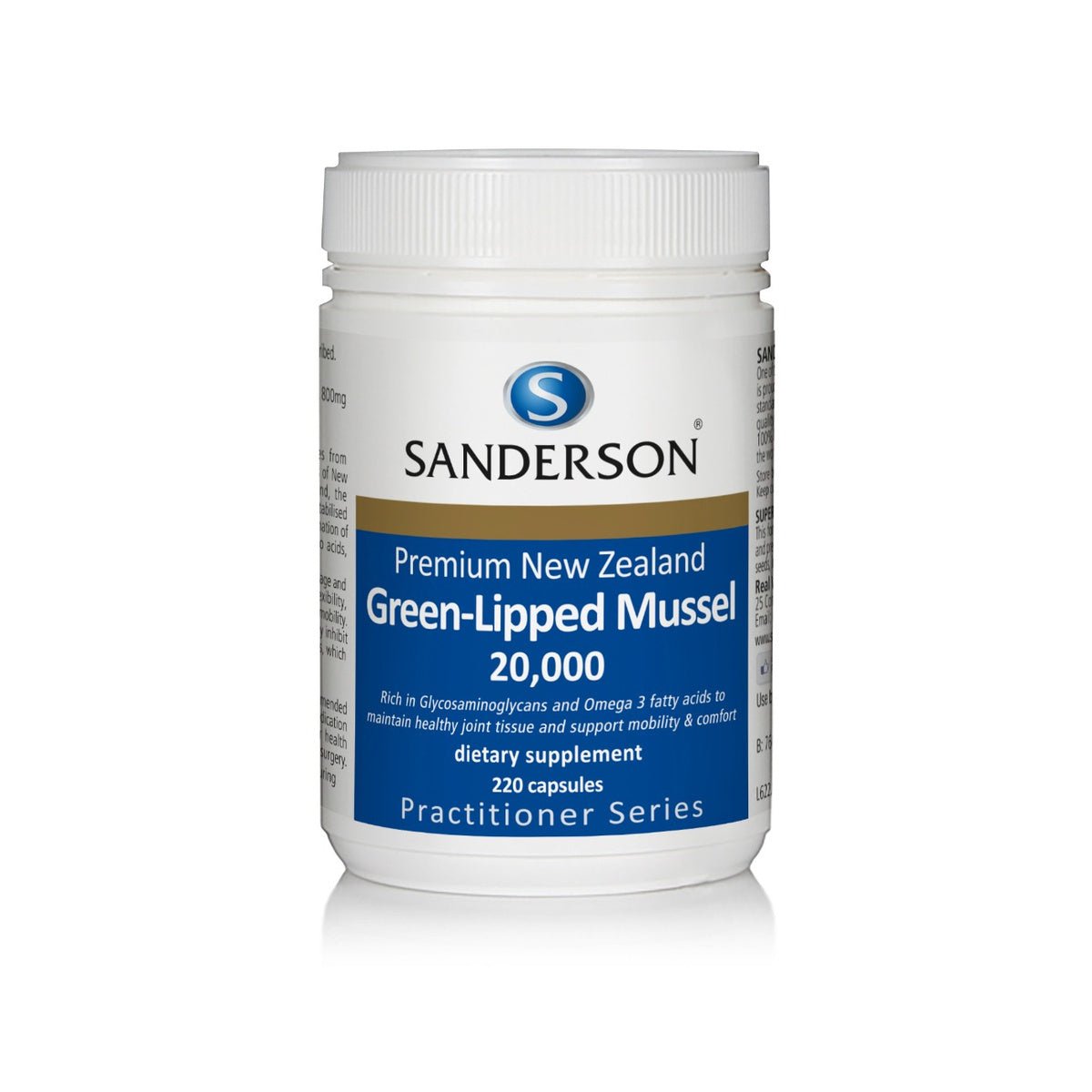 SANDERSON New Zealand Green-Lipped Mussel 20,000 - 1st Stop Marshall's Health Shop, Gift Shop! - Heath and Natural Therapy New Brighton Christchurch - Naturopath