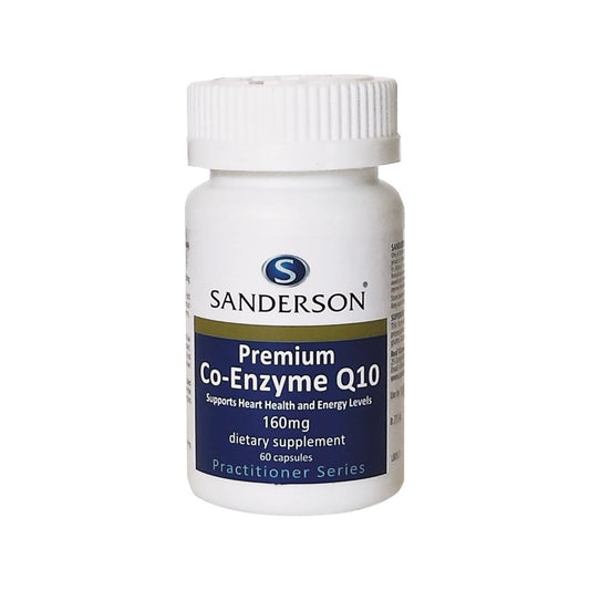 SANDERSON Premium Co-Enzyme Q10 160mg 60 Softgels - 1st Stop Marshall's Health Shop, Gift Shop! - Heath and Natural Therapy New Brighton Christchurch - Naturopath