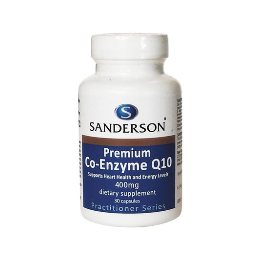 SANDERSON Premium Co-Enzyme Q10 400mg 30 Softgels - 1st Stop Marshall's Health Shop, Gift Shop! - Heath and Natural Therapy New Brighton Christchurch - Naturopath