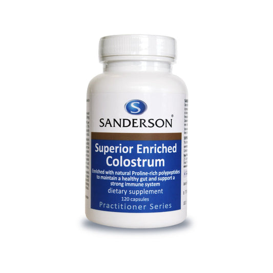 SANDERSON Superior Enriched Colostrum 120 Capsules - 1st Stop Marshall's Health Shop, Gift Shop! - Heath and Natural Therapy New Brighton Christchurch - Naturopath
