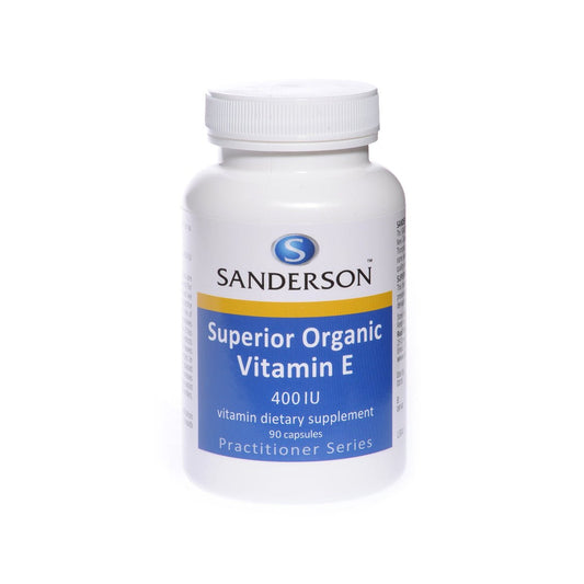 SANDERSON Superior Organic Vitamin E 400iu (d-Alpha Tocopherol) 90 Softgels - 1st Stop Marshall's Health Shop, Gift Shop! - Heath and Natural Therapy New Brighton Christchurch - Naturopath
