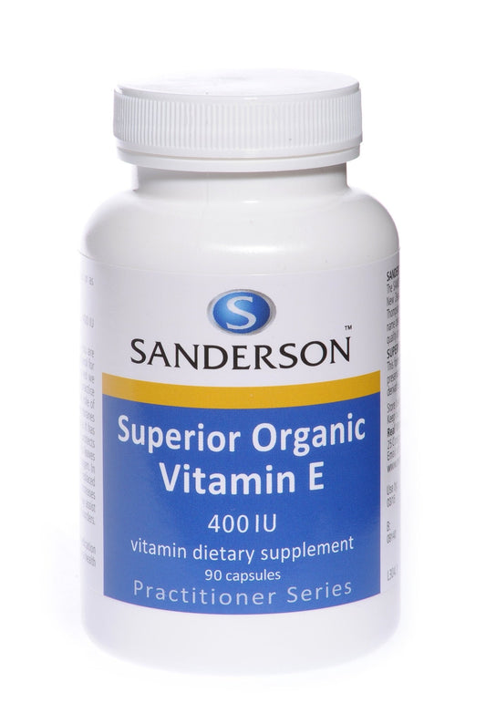SANDERSON Superior Organic Vitamin E 400iu (d-Alpha Tocopherol) 90 Softgels - 1st Stop Marshall's Health Shop, Gift Shop! - Heath and Natural Therapy New Brighton Christchurch - Naturopath