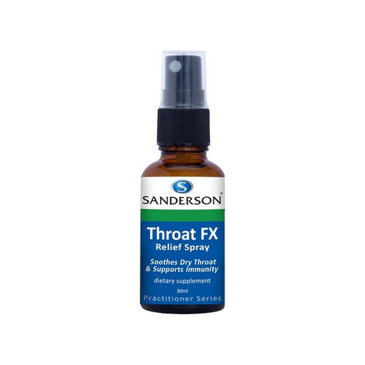 SANDERSON Throat FX Relief Spray 30ml - 1st Stop Marshall's Health Shop, Gift Shop! - Heath and Natural Therapy New Brighton Christchurch - Naturopath