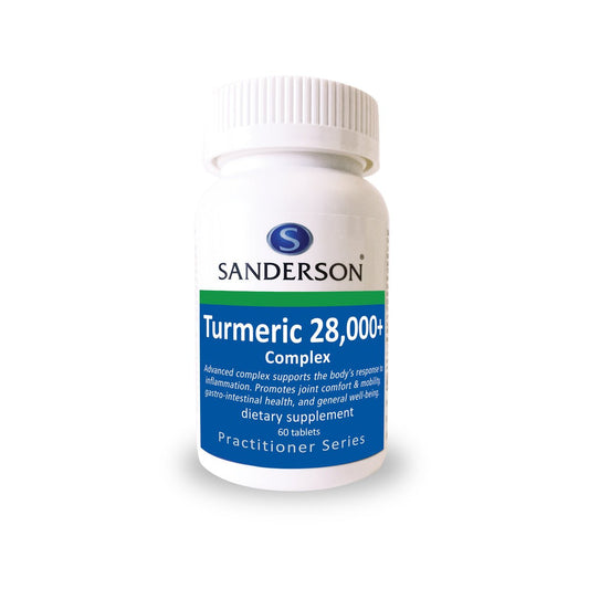 SANDERSON Turmeric 28,000+ 60 Tablets - 1st Stop Marshall's Health Shop, Gift Shop! - Heath and Natural Therapy New Brighton Christchurch - Naturopath