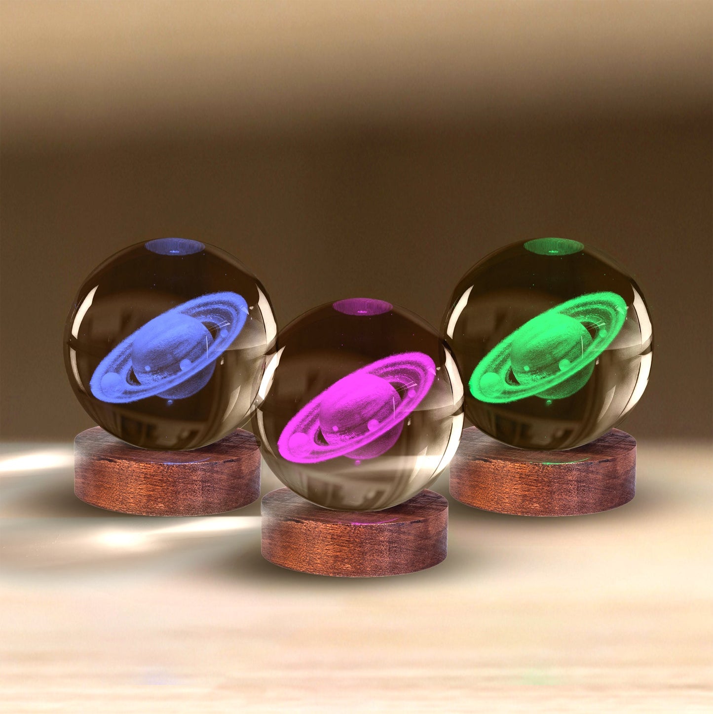 Saturn 3D Crystal Ball Lamp - 1st Stop Marshall's Health Shop, Gift Shop! - Heath and Natural Therapy New Brighton Christchurch - Naturopath