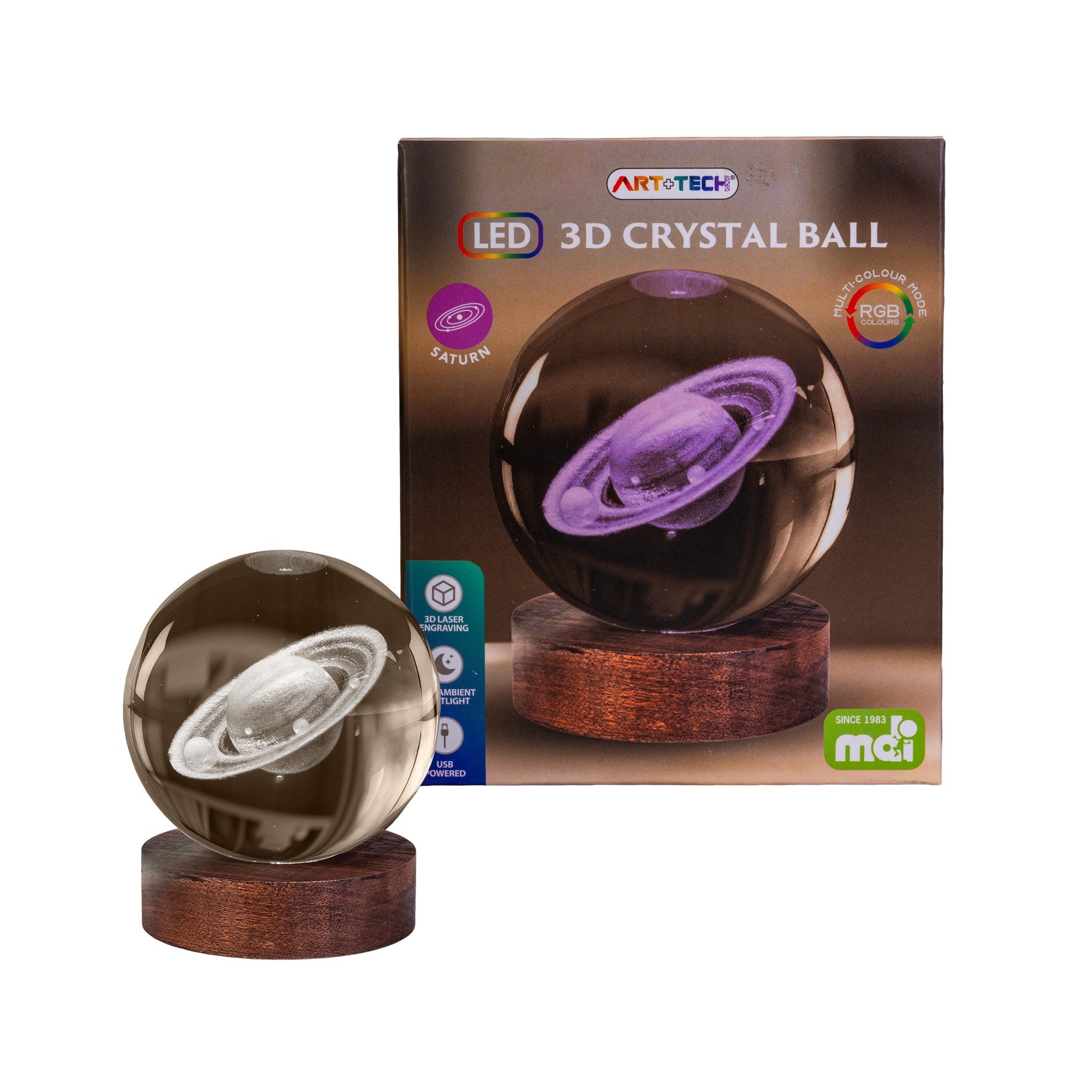 Saturn 3D Crystal Ball Lamp - 1st Stop Marshall's Health Shop, Gift Shop! - Heath and Natural Therapy New Brighton Christchurch - Naturopath
