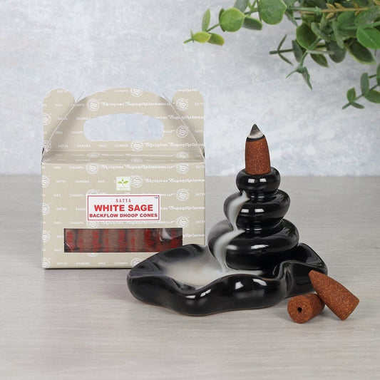 Satya White Sage Backflow Cone - MarshallsHealthShop