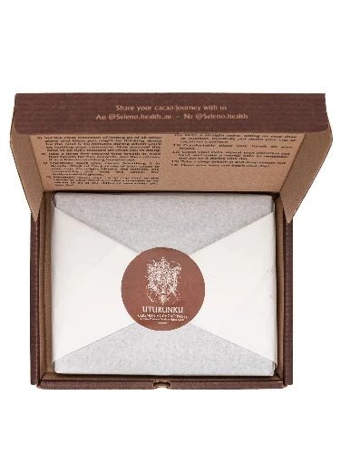 Seleno Health Uturunku (Jaguar) Ceremonial Cacao Paste Block - 500g 1st Stop, Marshall's Health Shop!  Our UTURUNKU is a rare Ceremonial Cacao paste crafted from indigenous ancestral Cacao in Peru. Uturunku honours the Chavín de Huántar ceremonial temple that represents the jaguar and the world of the Kay Pacha - the here and now. 