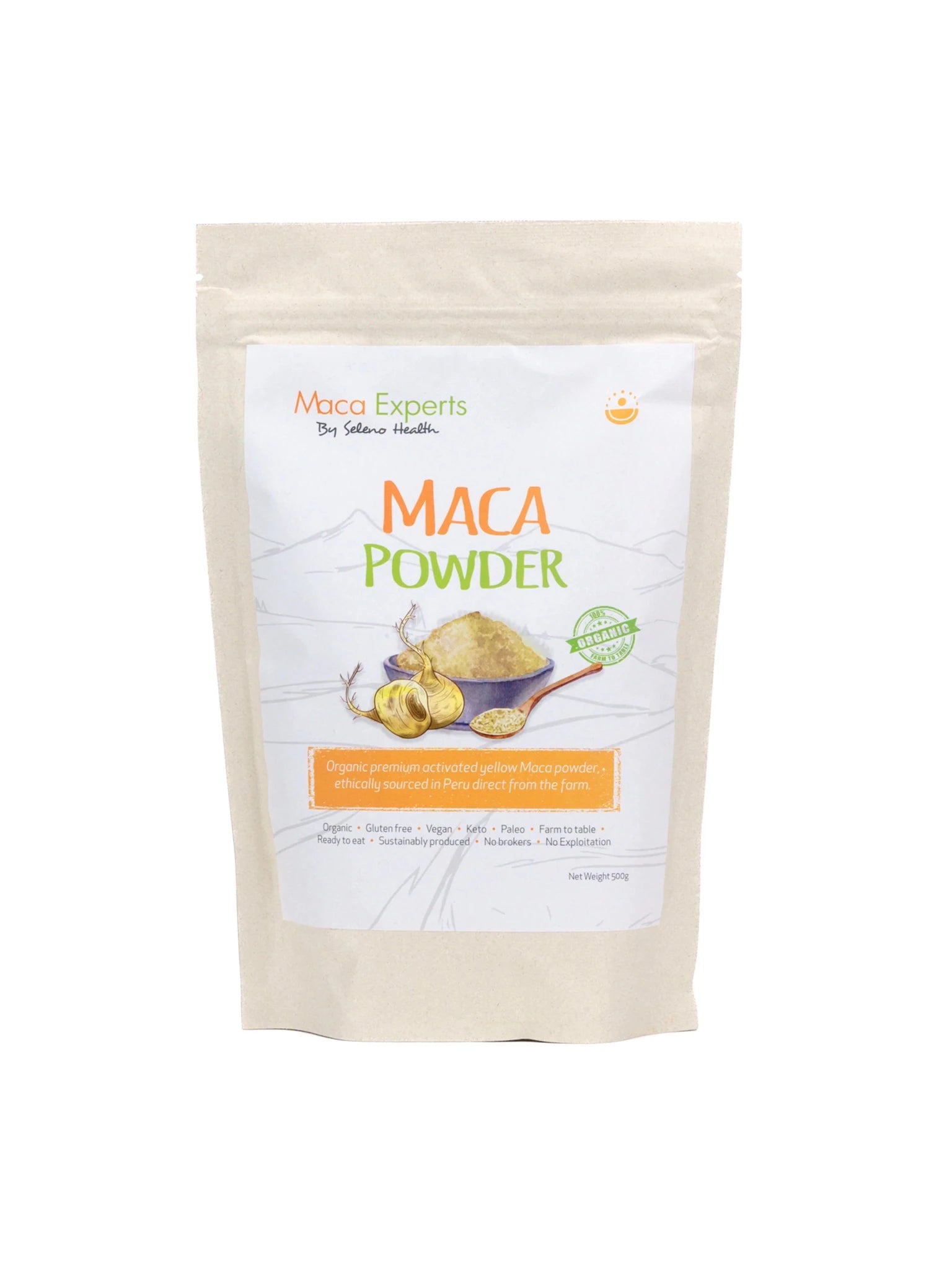 Seleno Organic Activated Maca Powder 500g - 1st Stop Marshall's Health Shop, Gift Shop! - Heath and Natural Therapy New Brighton Christchurch - Naturopath
