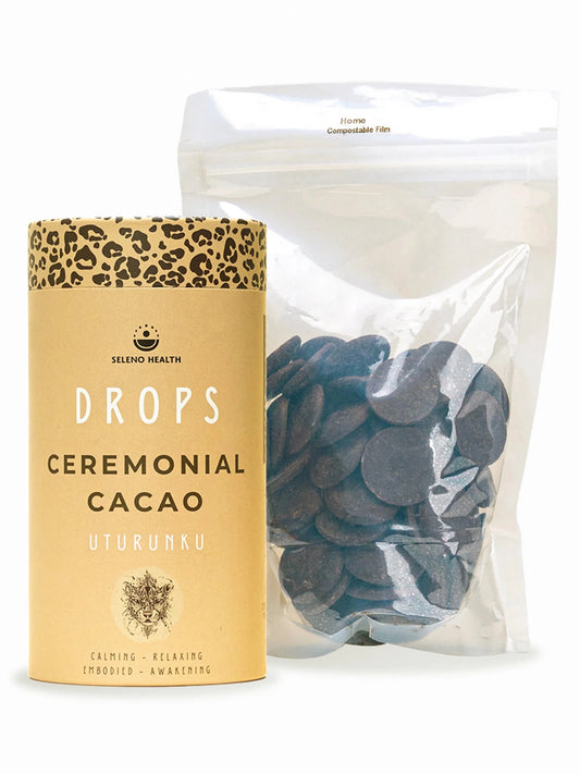 Seleno Organic Ceremonial Cacao Paste Drops - 250g - 1st Stop Marshall's Health Shop, Gift Shop! - Heath and Natural Therapy New Brighton Christchurch - Naturopath
