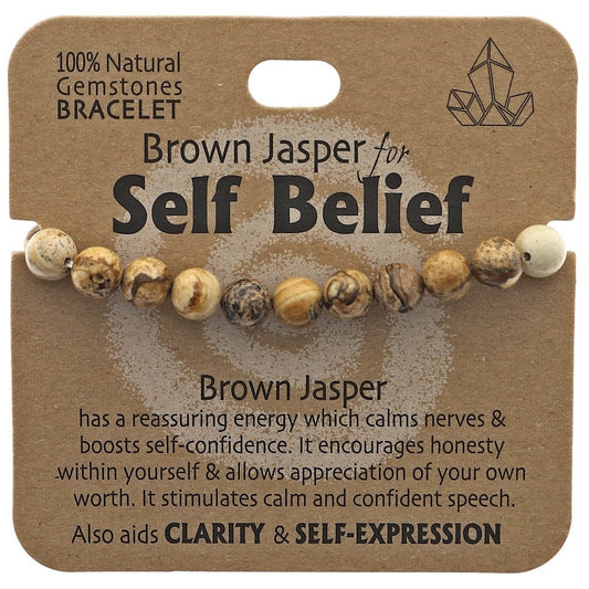 Self Belief Bracelet Brown Jasper - MarshallsHealthShop