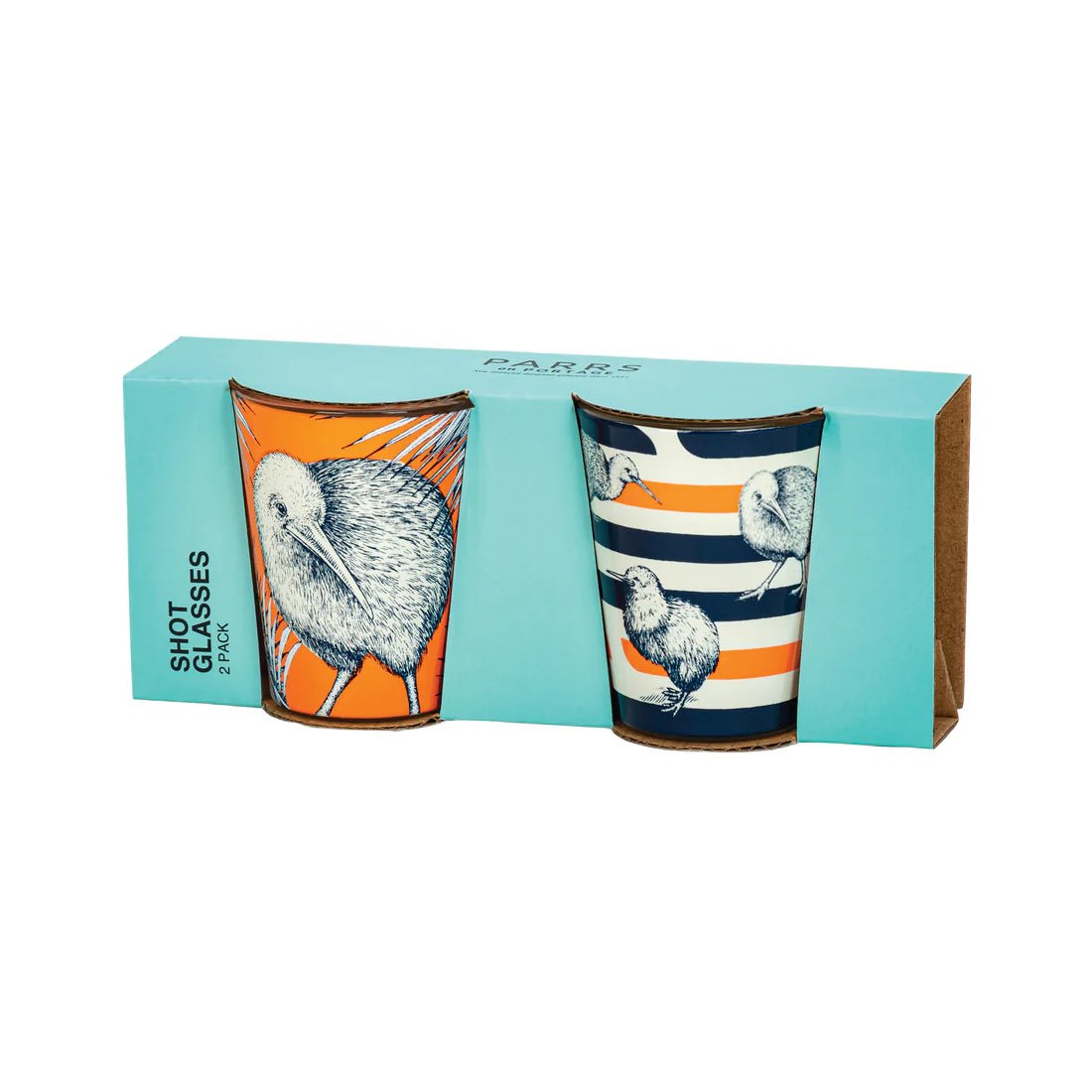 Shot Glass Kiwi Stripe Set of 2 - MarshallsHealthShop
