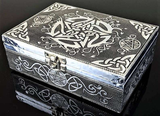 Silver Jewellery Box Celtic Pentagram - MarshallsHealthShop