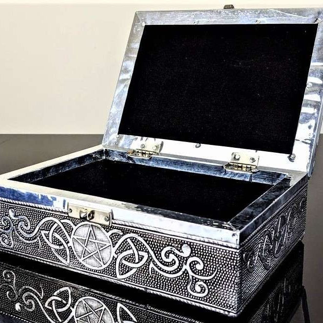 Silver Jewellery Box Celtic Pentagram - MarshallsHealthShop