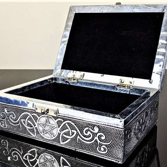Silver Jewellery Box Celtic Pentagram - MarshallsHealthShop