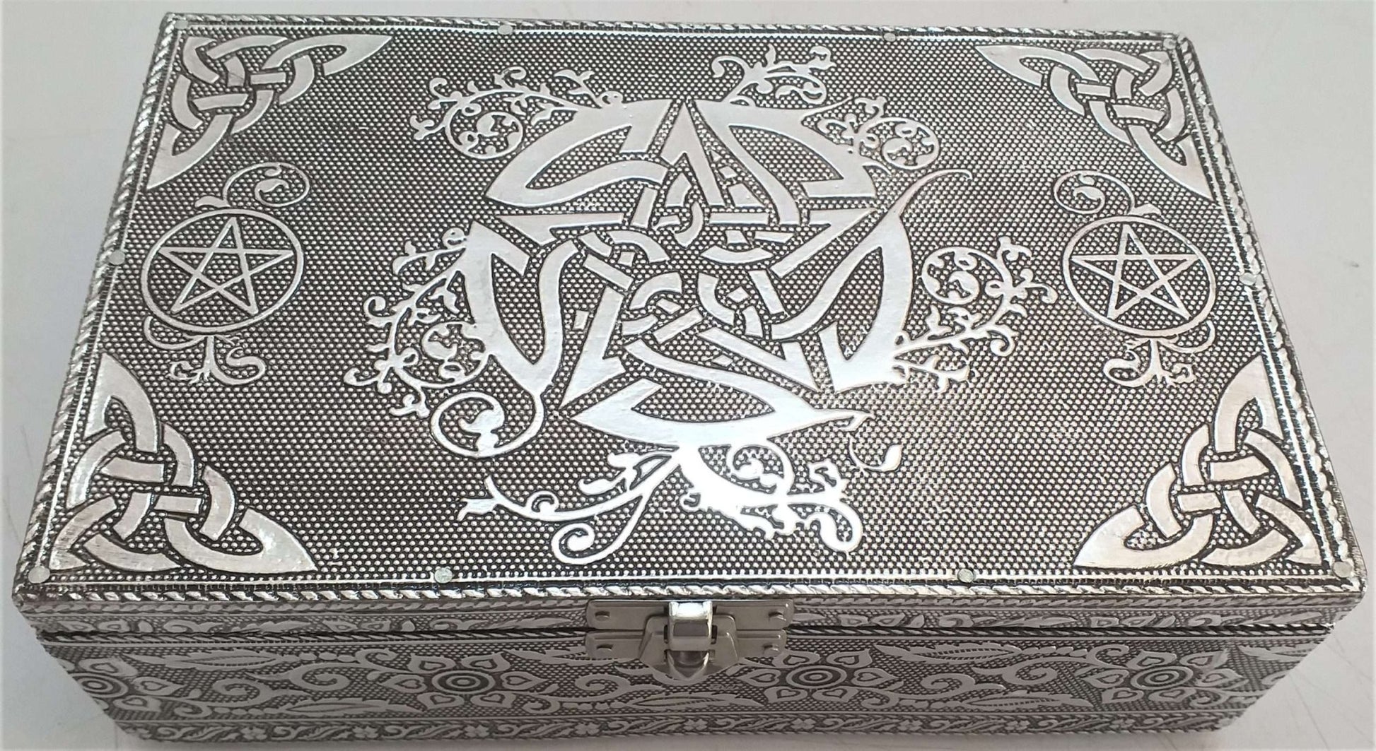Silver Jewellery Box Celtic Pentagram - MarshallsHealthShop
