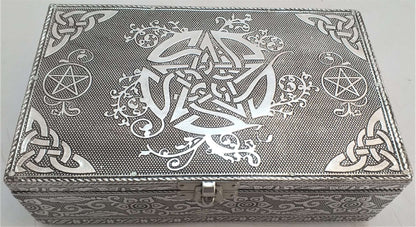 Silver Jewellery Box Celtic Pentagram - MarshallsHealthShop