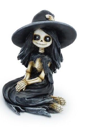 Skeleton Girl Sitting Hands Crossed Witches Hat# - 1st Stop Marshall's Health Shop, Gift Shop! - Heath and Natural Therapy New Brighton Christchurch - Naturopath#