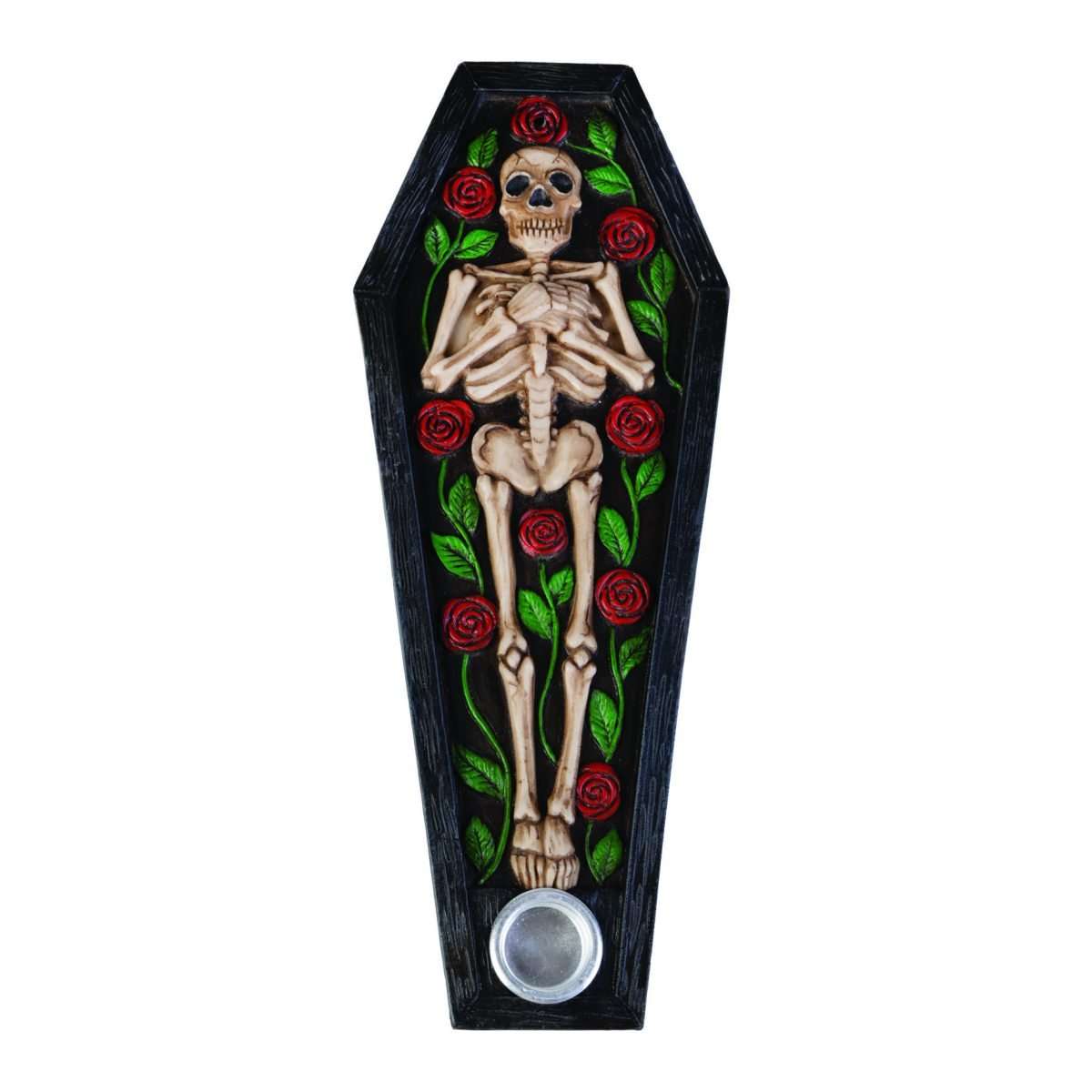 Skeleton with Roses Coffin Cone & Incense Burner - MarshallsHealthShop