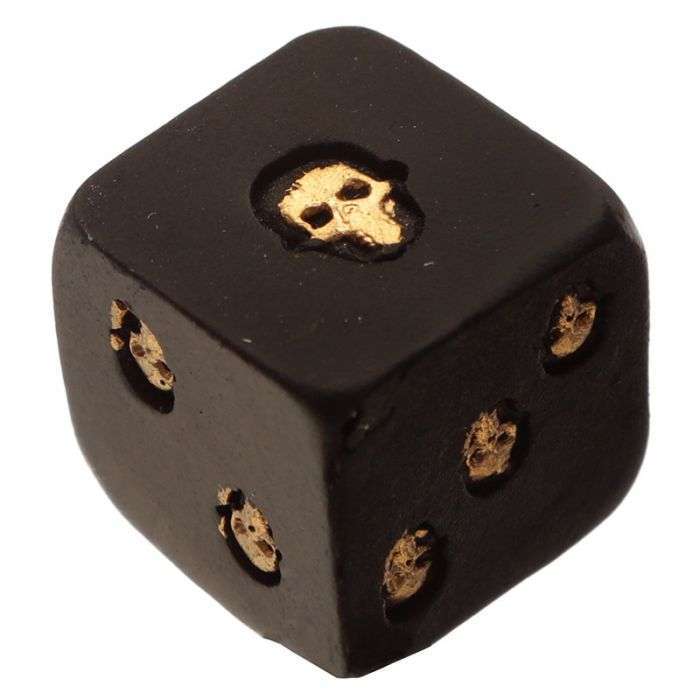 Skulls and Roses Set of 2 Black and Gold Skull Dice - MarshallsHealthShop
