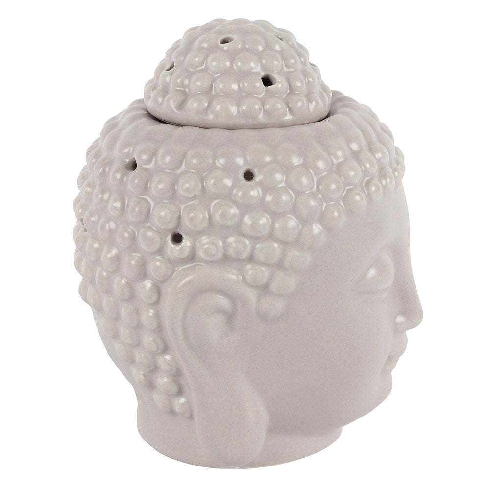 Small Grey Buddha Head Oil Burner - MarshallsHealthShop