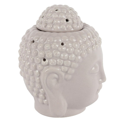 Small Grey Buddha Head Oil Burner - MarshallsHealthShop