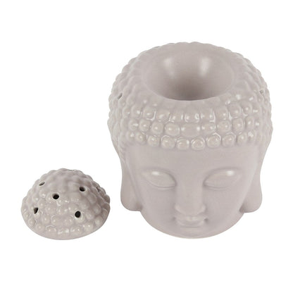 Small Grey Buddha Head Oil Burner - MarshallsHealthShop