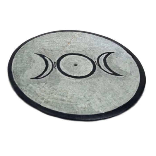 Soapstone Incense Holder Triple Moon - MarshallsHealthShop