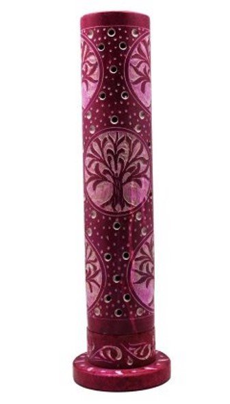 Soapstone Incense Tower Tree of Life - MarshallsHealthShop