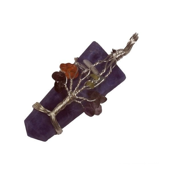 Sodalite Tree of Life Wire Wrap Flat Pendant - 1st Stop Marshall's Health Shop, Gift Shop! - Heath and Natural Therapy New Brighton Christchurch - Naturopath