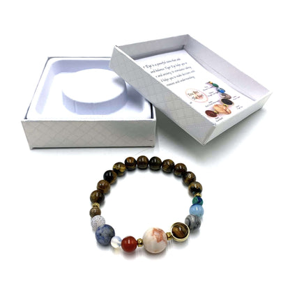 Solar System Bracelet Tiger Eye - 1st Stop Marshall's Health Shop, Gift Shop! - Heath and Natural Therapy New Brighton Christchurch - Naturopath
