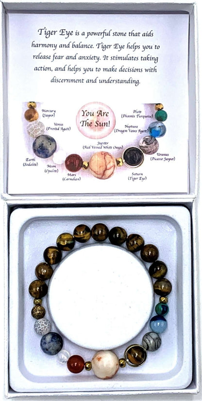 Solar System Bracelet Tiger Eye - 1st Stop Marshall's Health Shop, Gift Shop! - Heath and Natural Therapy New Brighton Christchurch - Naturopath