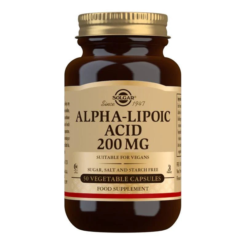 Solgar Alpha - Lipoic Acid 200 mg 50 Vegetable Capsules - 1st Stop Marshall's Health Shop, Gift Shop! - Heath and Natural Therapy New Brighton Christchurch - Naturopath