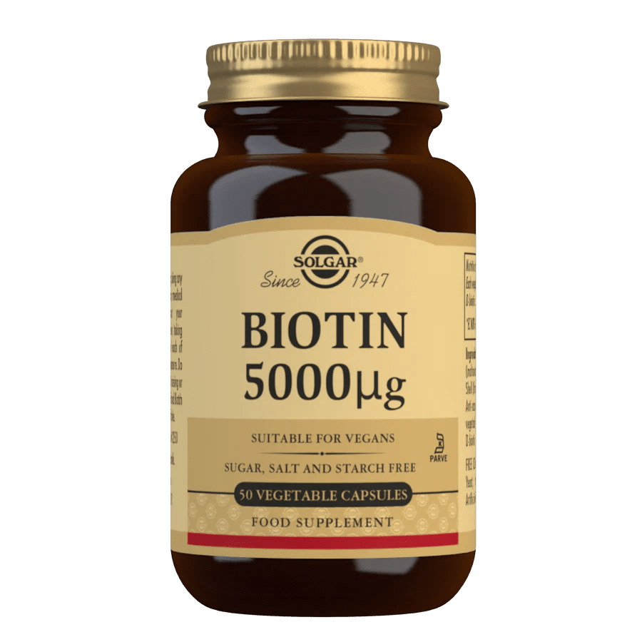 Solgar Biotin 5000 MCG 50 Vege Caps - 1st Stop Marshall's Health Shop, Gift Shop! - Heath and Natural Therapy New Brighton Christchurch - Naturopath