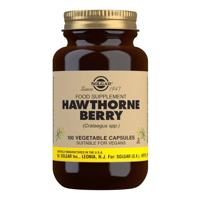 Solgar Hawthorne Berry 100 Vegetable Capsules - 1st Stop Marshall's Health Shop, Gift Shop! - Heath and Natural Therapy New Brighton Christchurch - Naturopath
