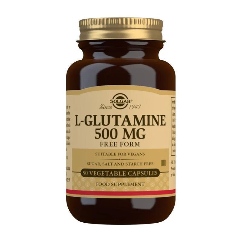 Solgar L - Glutamine 500 mg Veg 50 Caps - 1st Stop Marshall's Health Shop, Gift Shop! - Heath and Natural Therapy New Brighton Christchurch - Naturopath