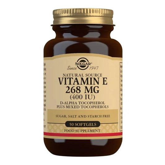 Solgar Natural Source Vitamin E 268 mg (400 IU) 50 Softgels - 1st Stop Marshall's Health Shop, Gift Shop! - Heath and Natural Therapy New Brighton Christchurch - Naturopath