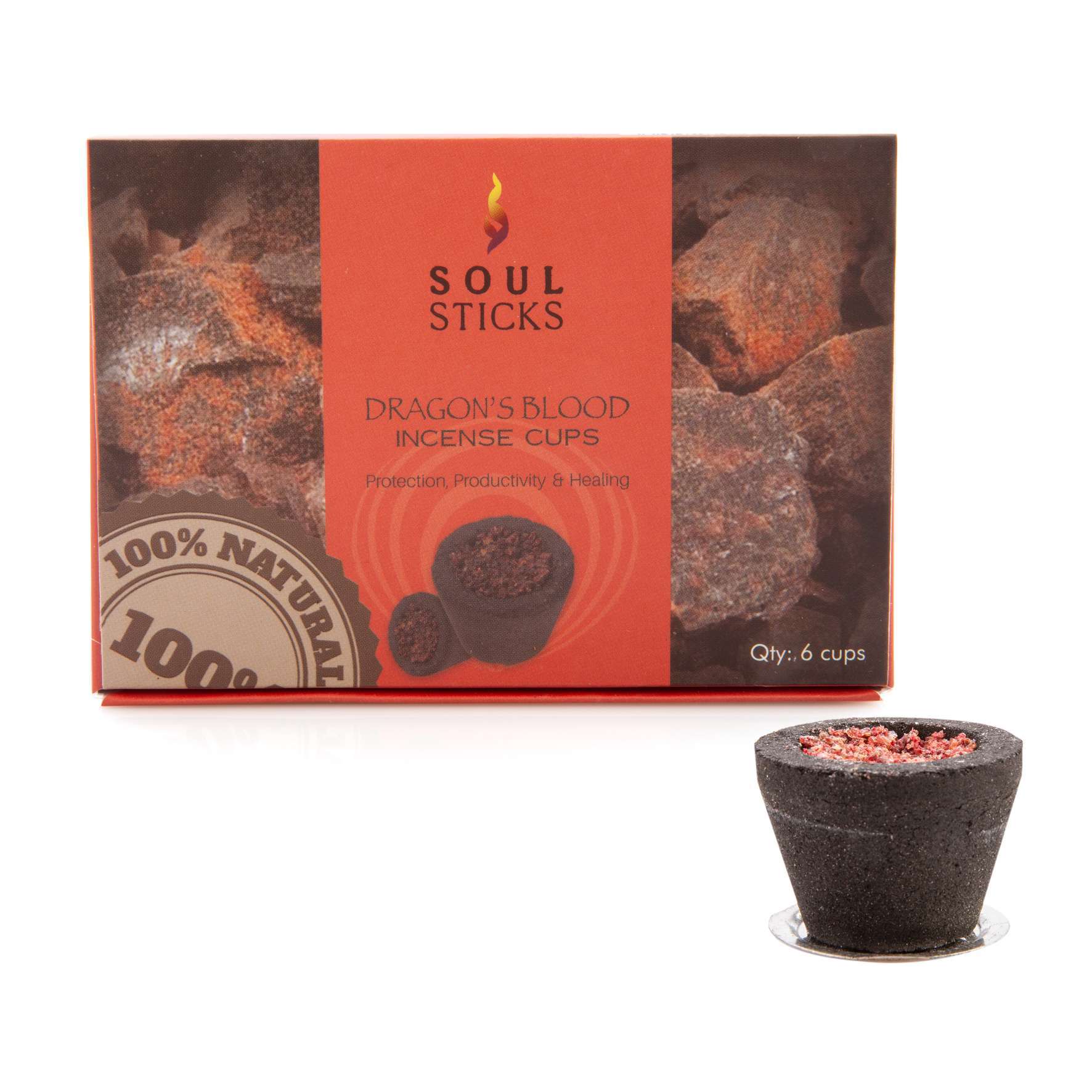 Soul Sticks Dragon's Blood Incense Cup Set of 6 - MarshallsHealthShop