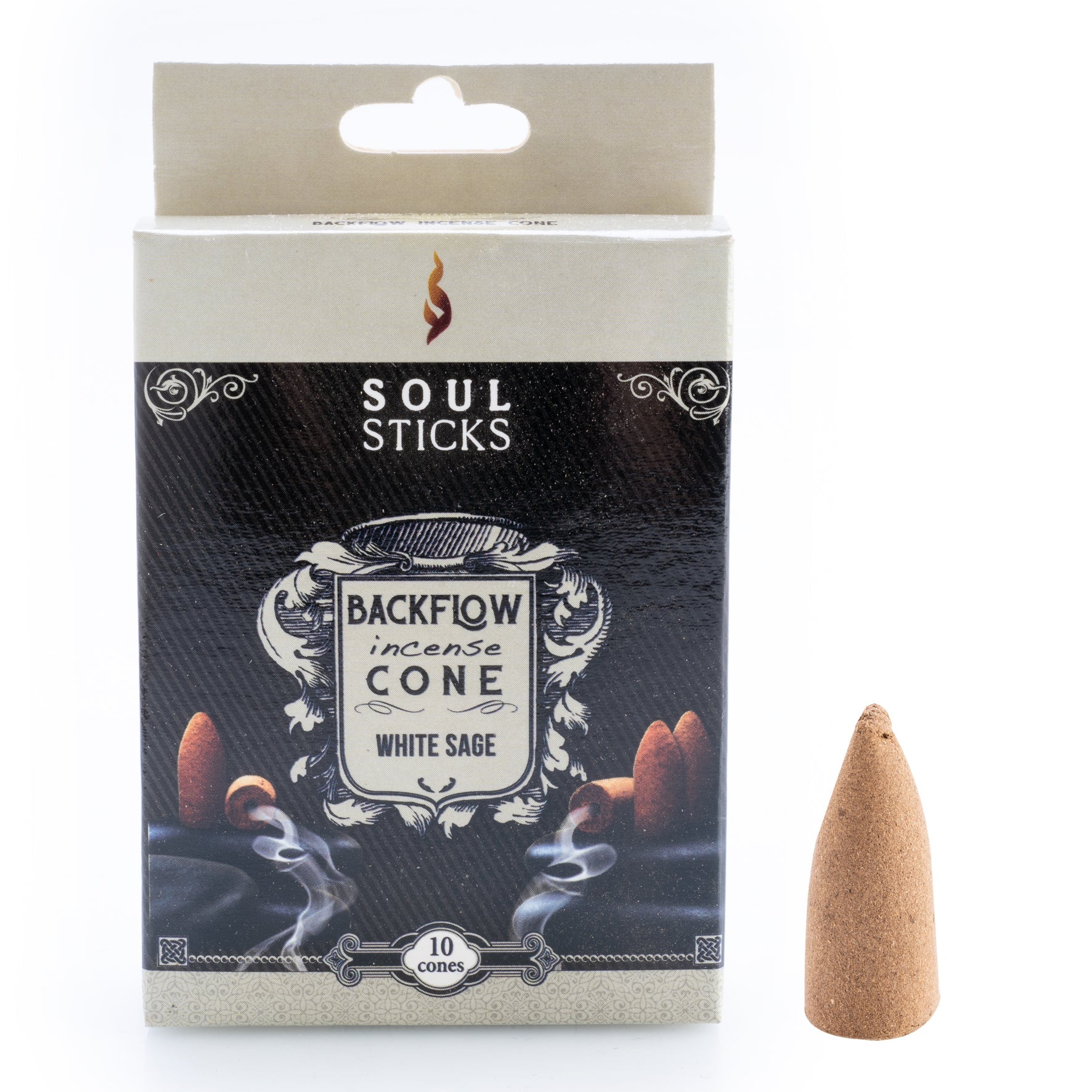 Soul Sticks White Sage Backflow Incense Cone - MarshallsHealthShop