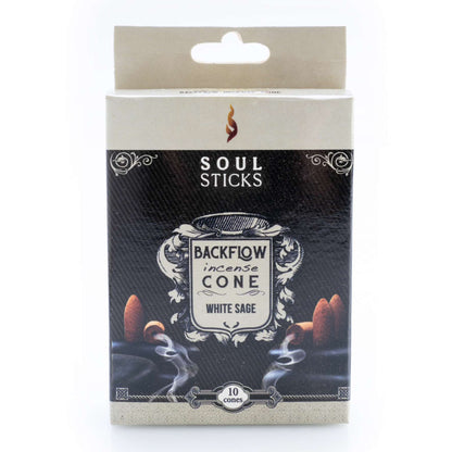 Soul Sticks White Sage Backflow Incense Cone - MarshallsHealthShop