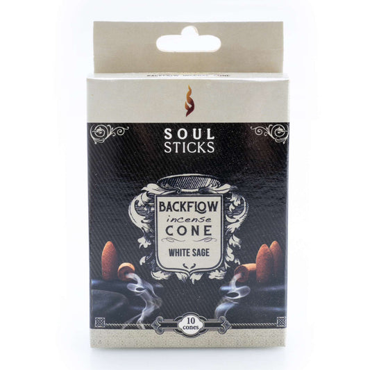 Soul Sticks White Sage Backflow Incense Cone - MarshallsHealthShop