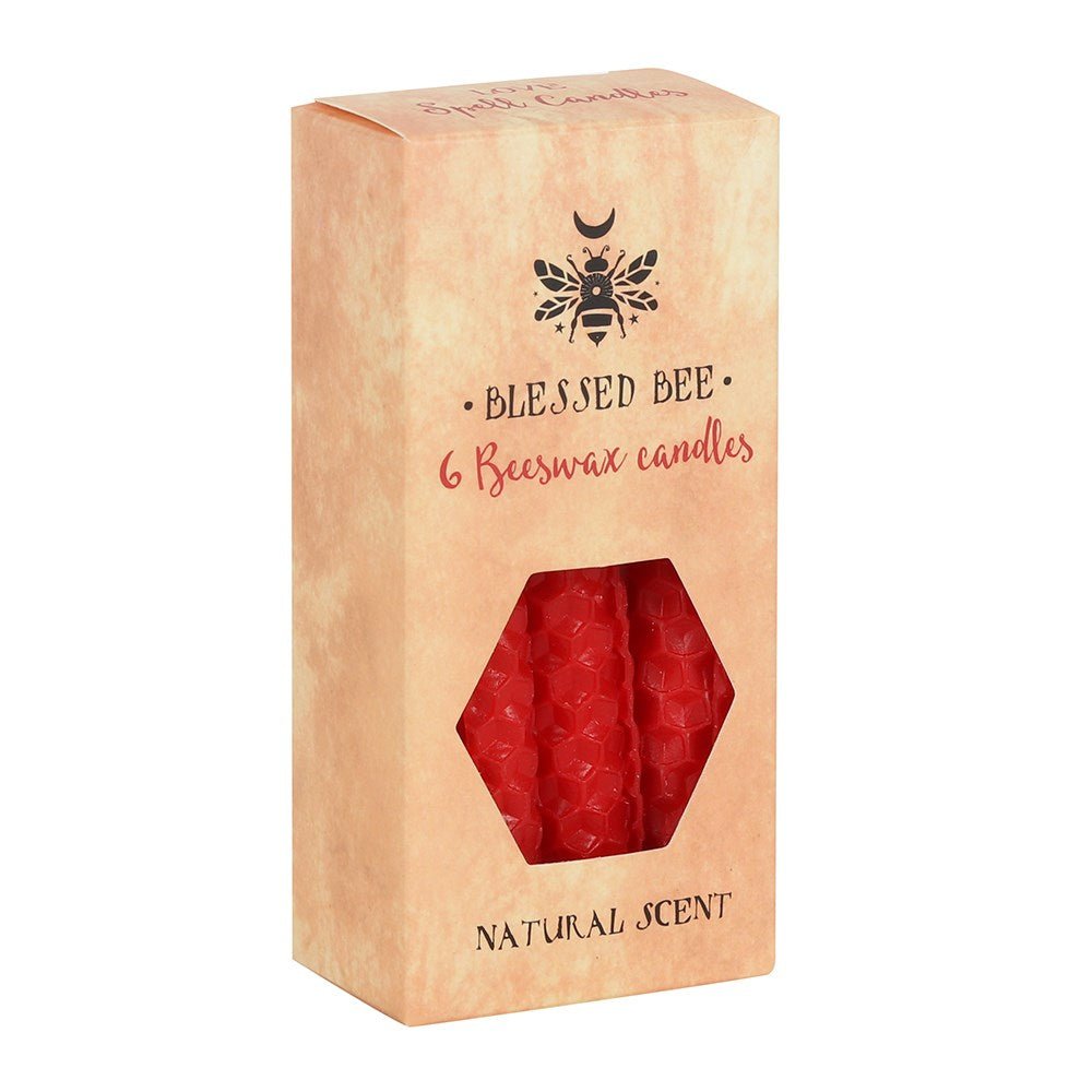Spell Candles Red Beeswax Blessed Bee "Love & Courage" - MarshallsHealthShop