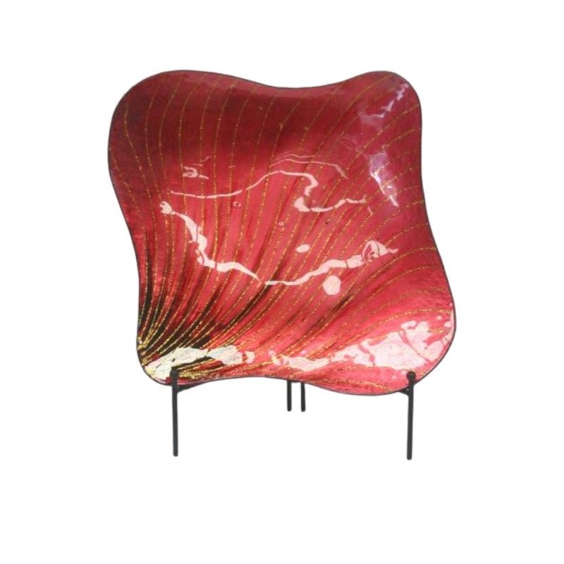 Square Glass Plate Red - MarshallsHealthShop