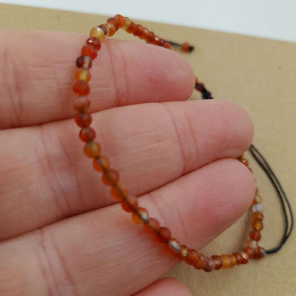 Star Cut Faceted Gemstone Bracelet Red Agate - MarshallsHealthShop