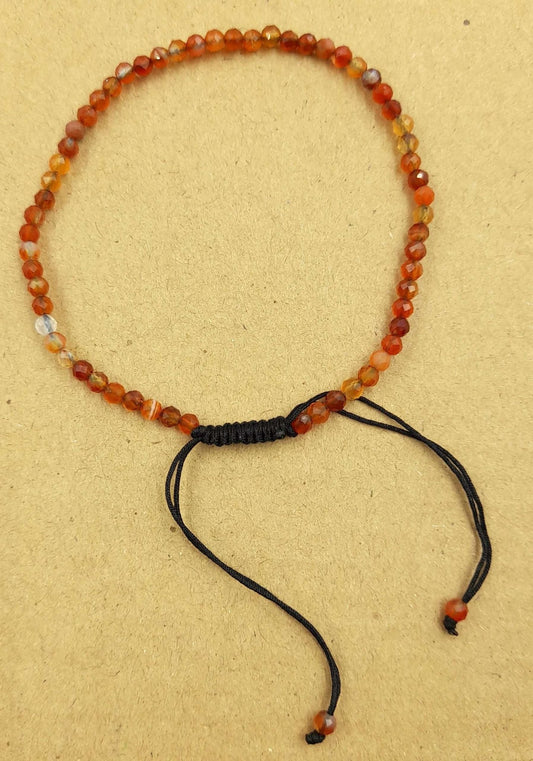 Star Cut Faceted Gemstone Bracelet Red Agate - MarshallsHealthShop
